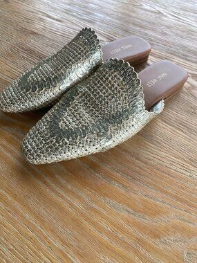 Nine West Woven Gold Mule/Flats